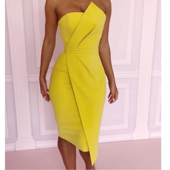 House of CB London Uma Yellow Dress S - Picture 7 of 11